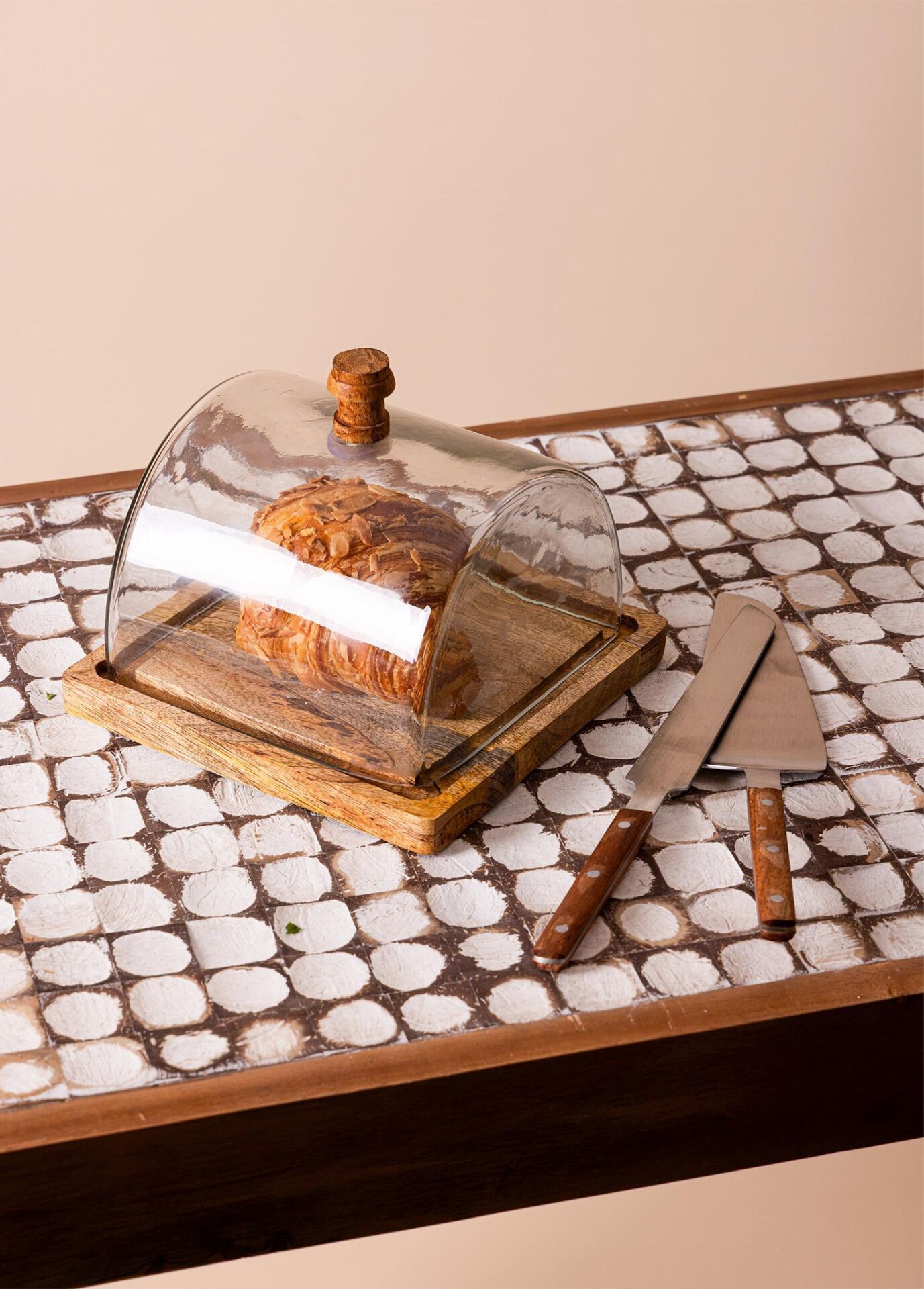 The Mia Madera Dikdörtgen Kek Saklama Fanusu 15x19x19 cm