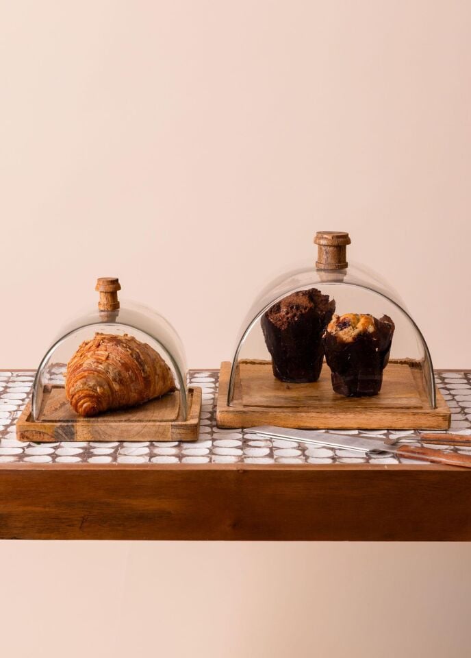 The Mia Madera Dikdörtgen Kek Saklama Fanusu 15x19x19 cm