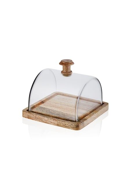 The Mia Madera Dikdörtgen Kek Saklama Fanusu 15x19x19 cm