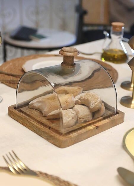 The Mia Madera Dikdörtgen Kek Saklama Fanusu 15x19x19 cm