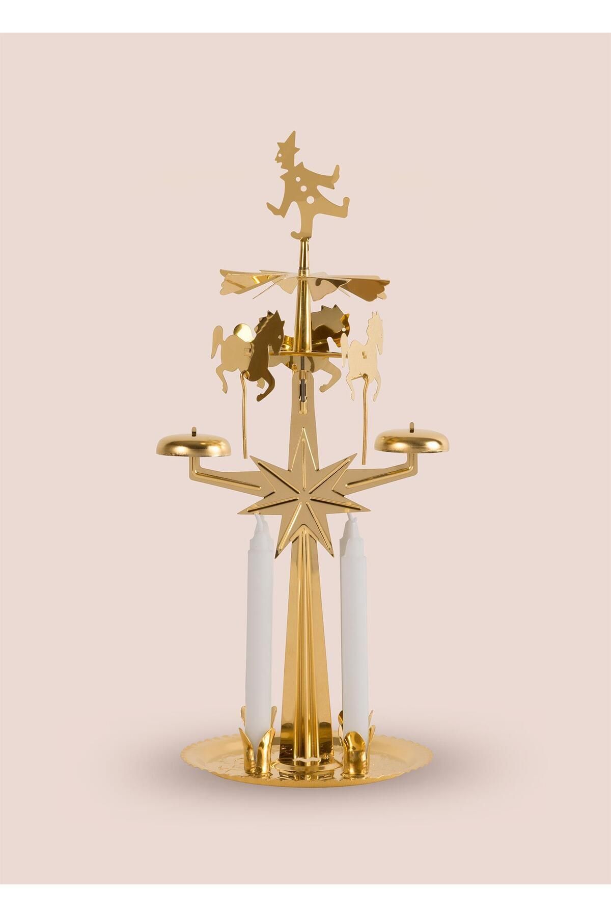 Atlı Karınca Metal Mumluk Gold