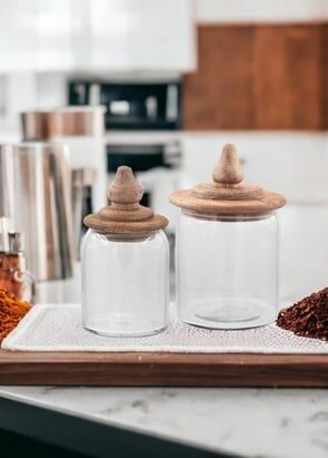 The Mia Madera Kapaklı Saklama Kavanozu 16x8x8 cm