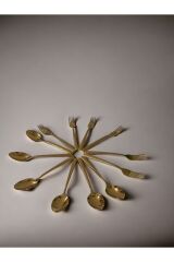 Gold İşlemeli 12 Parça Kaşık Çatal Takımı