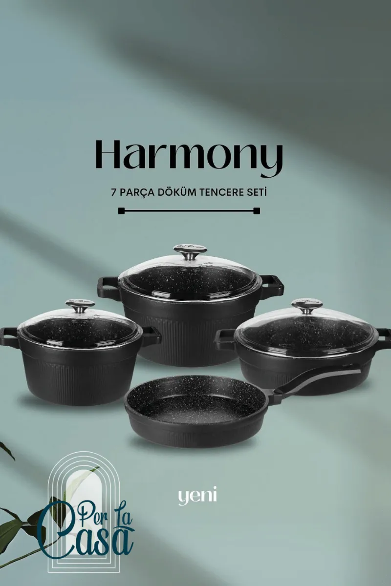 Arow Harmony 7 Parça Döküm Tencere Seti 20,24,26 Cm