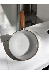 Mien Dama Desenli Emaye Sütlük,Sosluk Tava 16 Cm