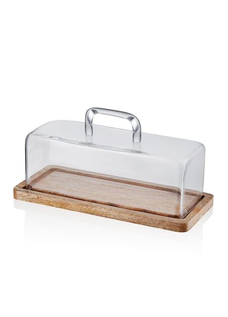 The Mia Madera Dikdörtgen Kek Saklama Fanusu 15x32x14 Cm