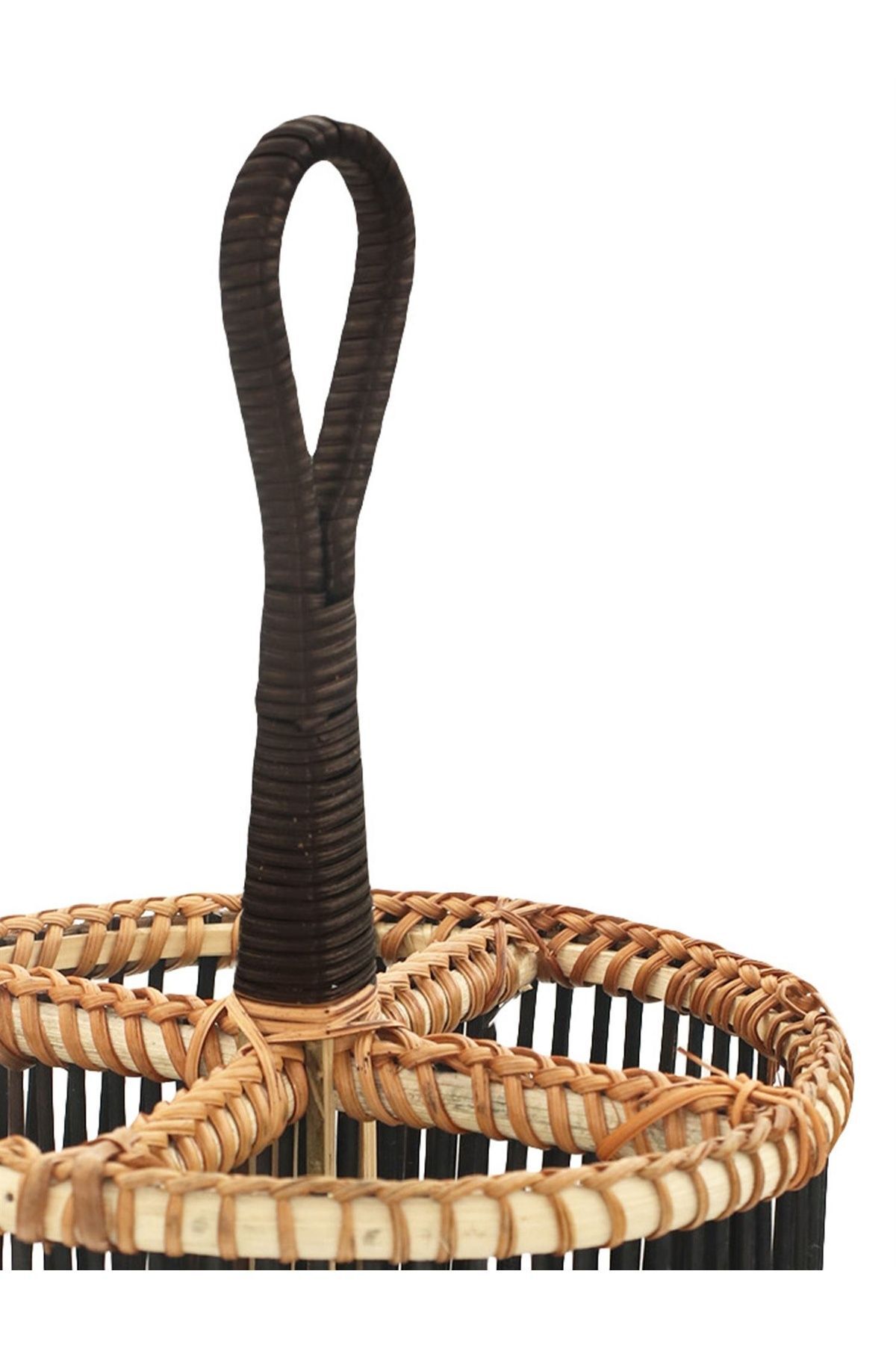 Doğal Bambu Bölmeli Kaşıklık Siyah 30x19x12 cm  30 x 34