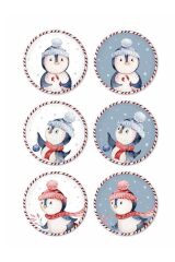 The Mia Yılbaşı Penguen Stoneware Porselen  6'lı Pasta Tabak 19cm