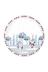 The Mia Yılbaşı Penguen Stoneware Porselen 6'lı Servis Tabağı 26cm