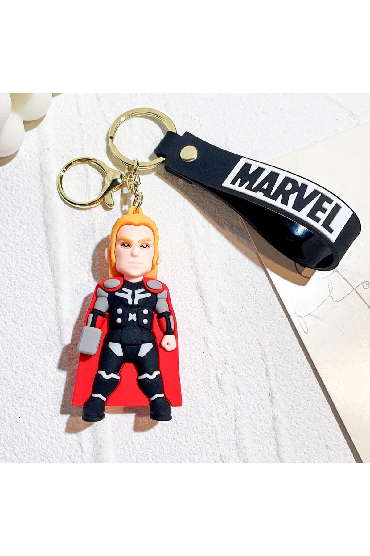 Avengers Marvel Thor Figürlü Silikon Anahtarlık & Çanta Aksesuarı Figür Oyuncak Aksesuar