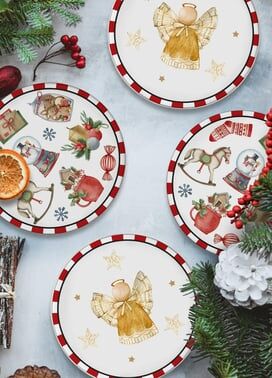 The Mia Globe Yılbaşı Temalı 6'lı Pasta Tabak 19cm