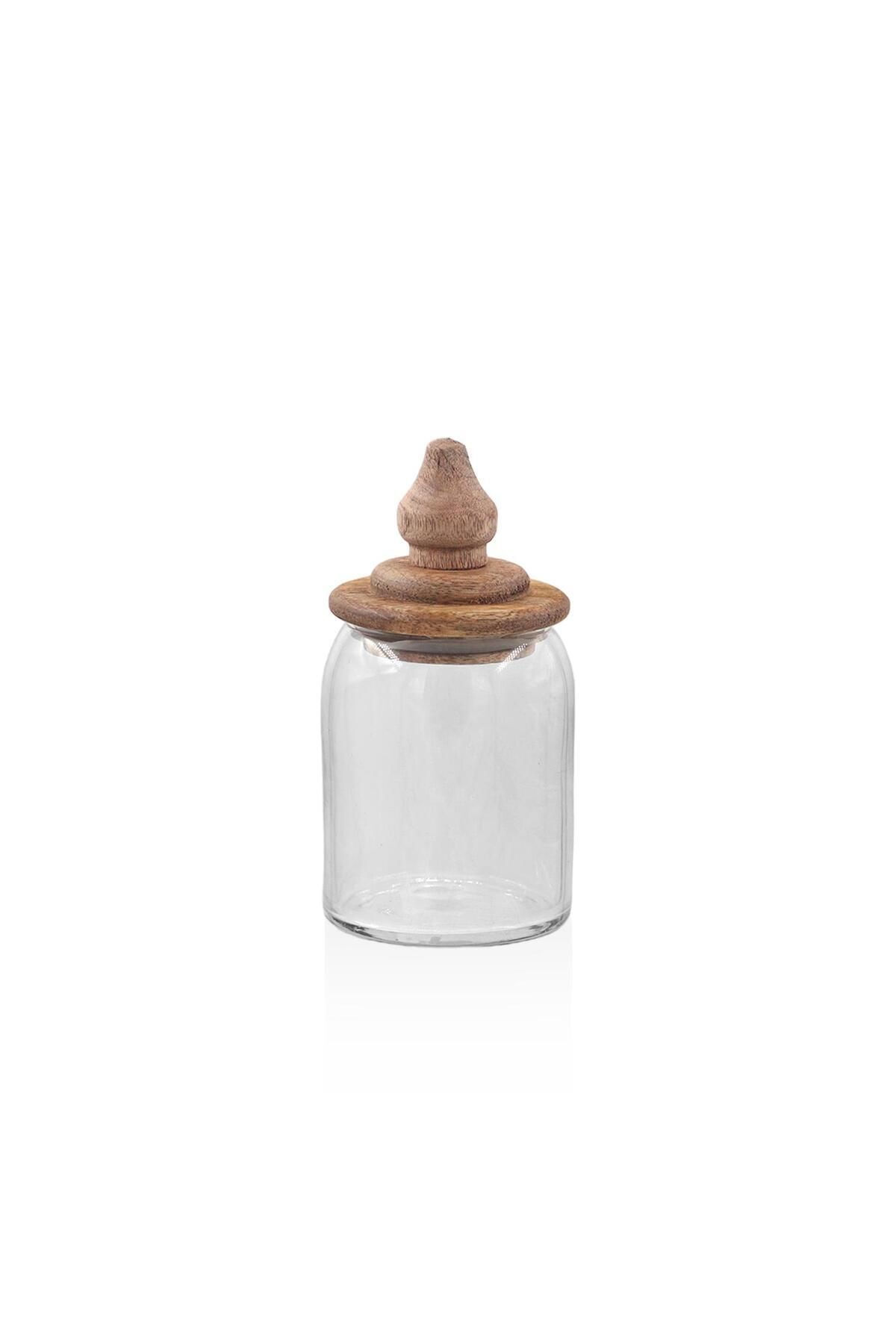 Madera Kapaklı Saklama Kavanozu 16x8x8 cm