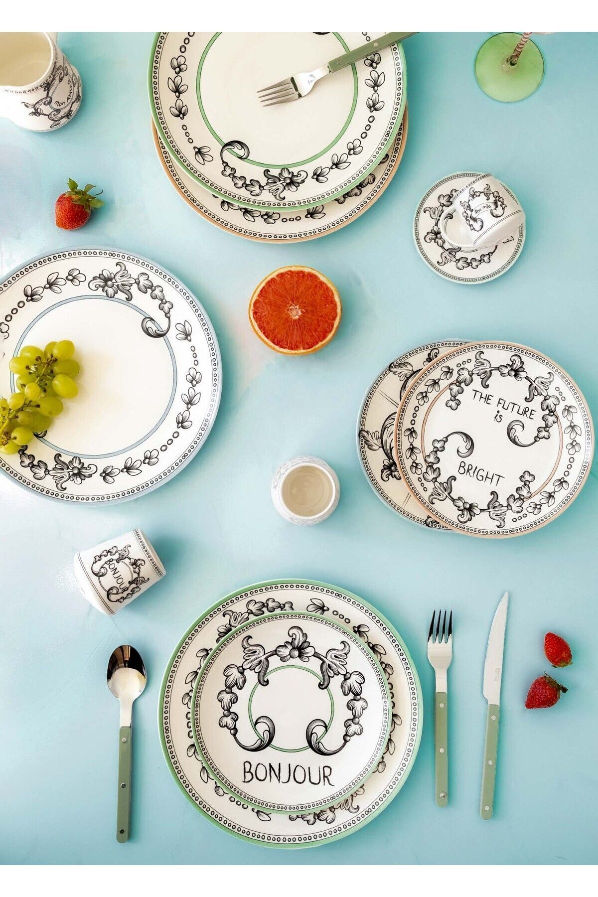 The Mia Bonjour Porselen Pasta Tabağı 6 Kişilik