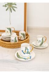 The Mia Folium Porselen Türk Kahvesi Fincan Takımı 6 Kişilik