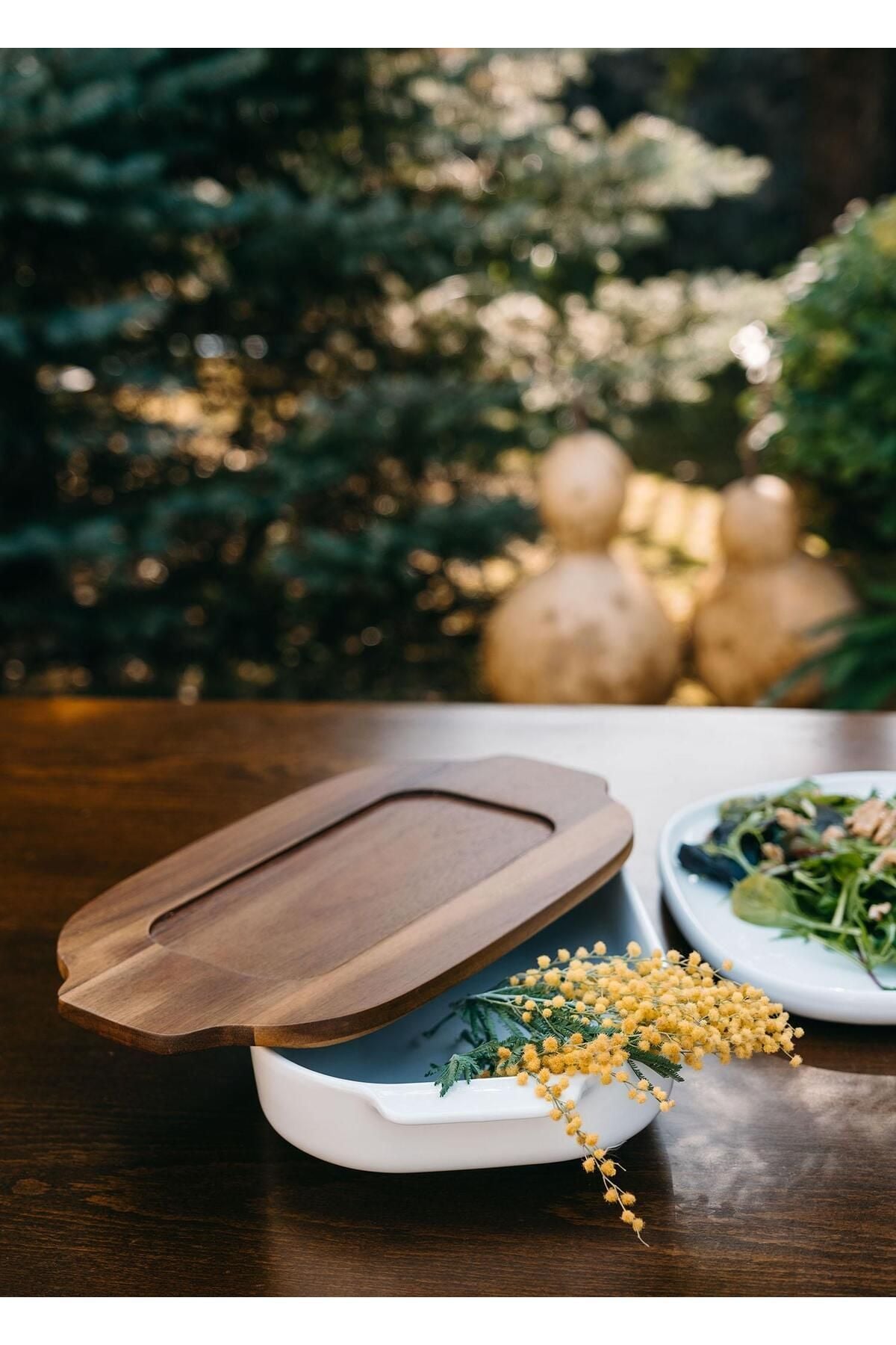 The Mia Woody Kapaklı Fırın Kabı 33x19 cm