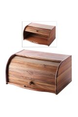 Balsa Akasya ağacı Sürgülü Ekmek Dolabı 38x19x23
