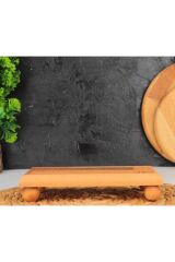 Misket ayaklı ahşap sunumluk yağdanlık altı  22 cm
