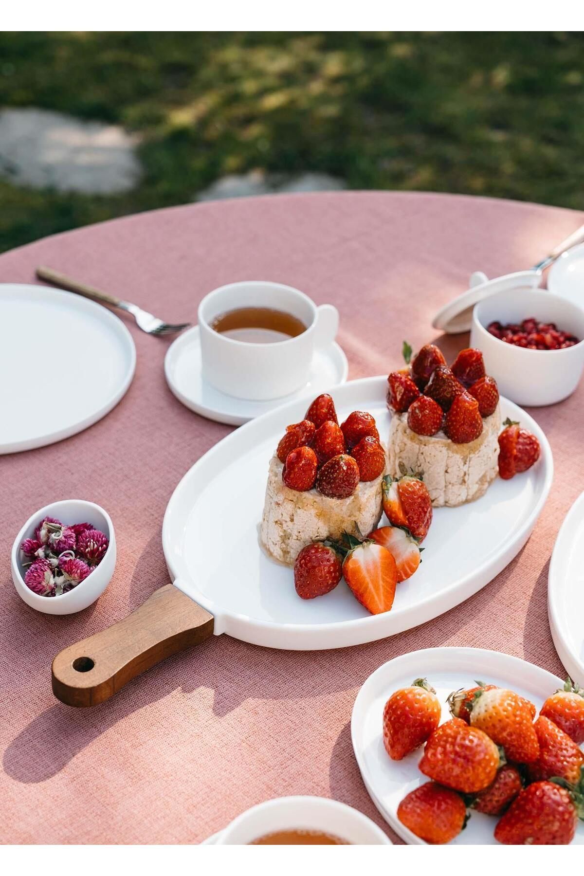 The Mia Woody Porselen Servis 40x20 cm