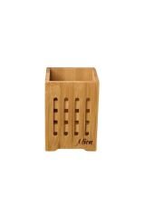 Mien Doğal Bambu Delikli Kaşıklık 14x10 cm