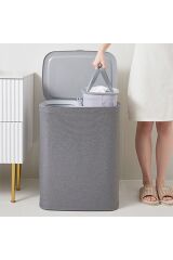 Arow Garb 2 Bölmeli Katlanabilir Kumaş Çamaşır Sepeti 50 Lt  45 x 35