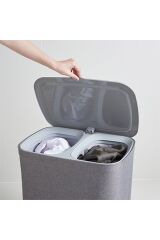 Arow Garb 2 Bölmeli Katlanabilir Kumaş Çamaşır Sepeti 50 Lt  45 x 35