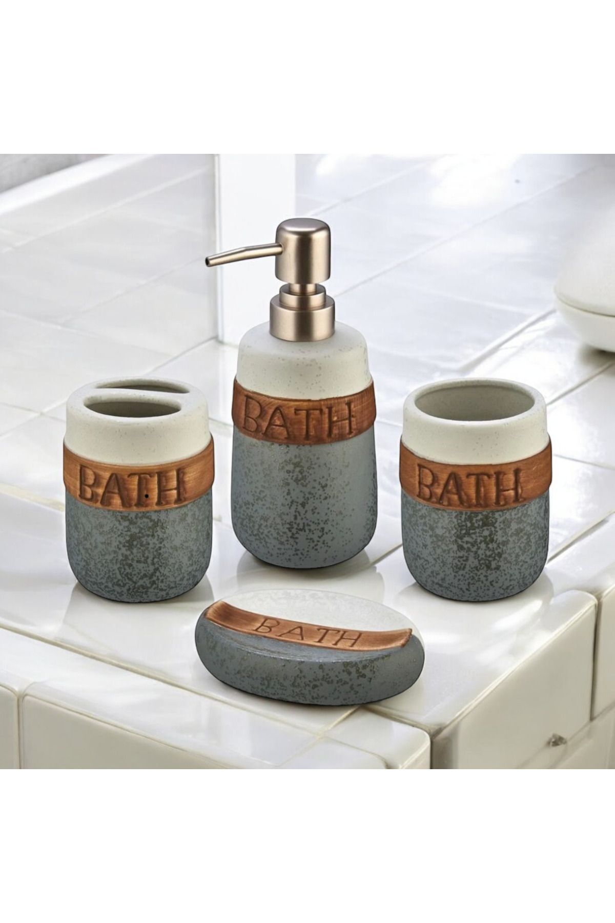 Mien 4 lü Porselen Banyo Seti