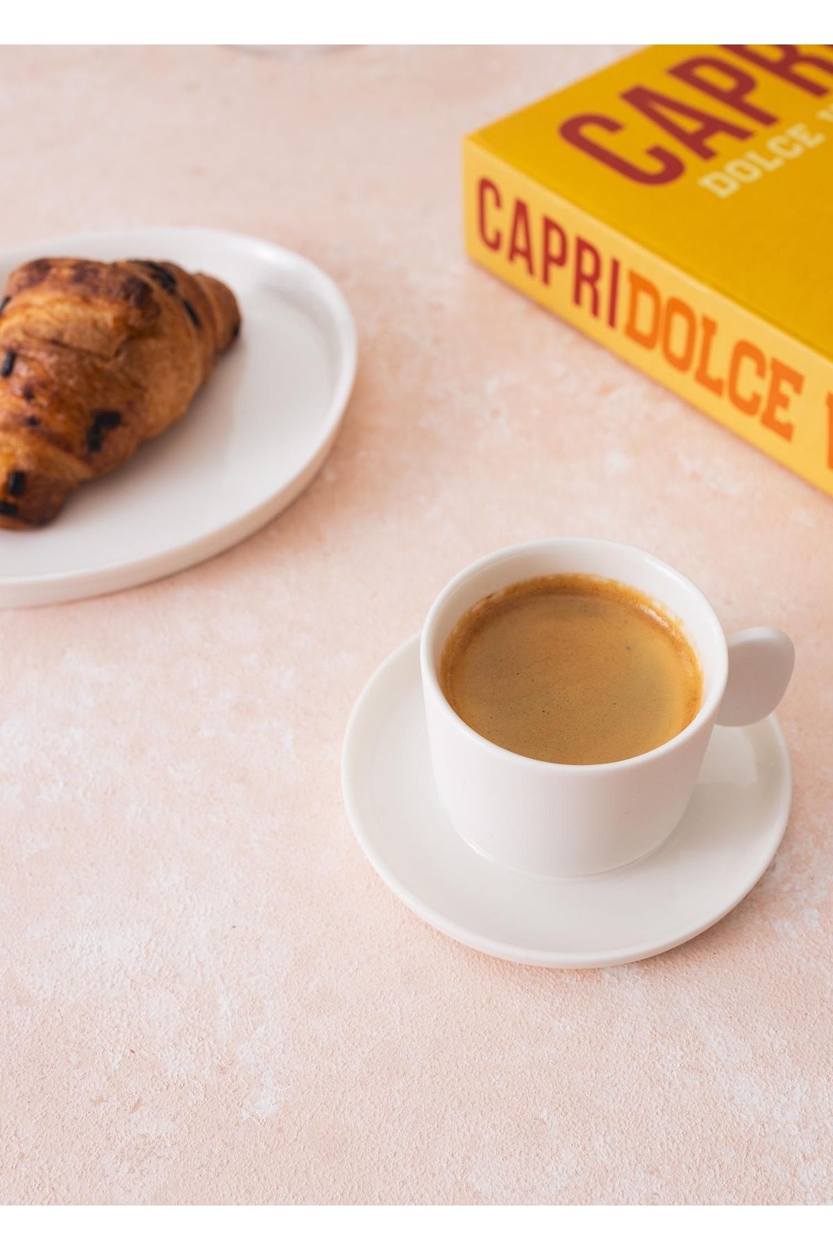 The Mia Cotta Limoges Porselen Kahve Fincanı Tek Kişilik 100 ml Beyaz