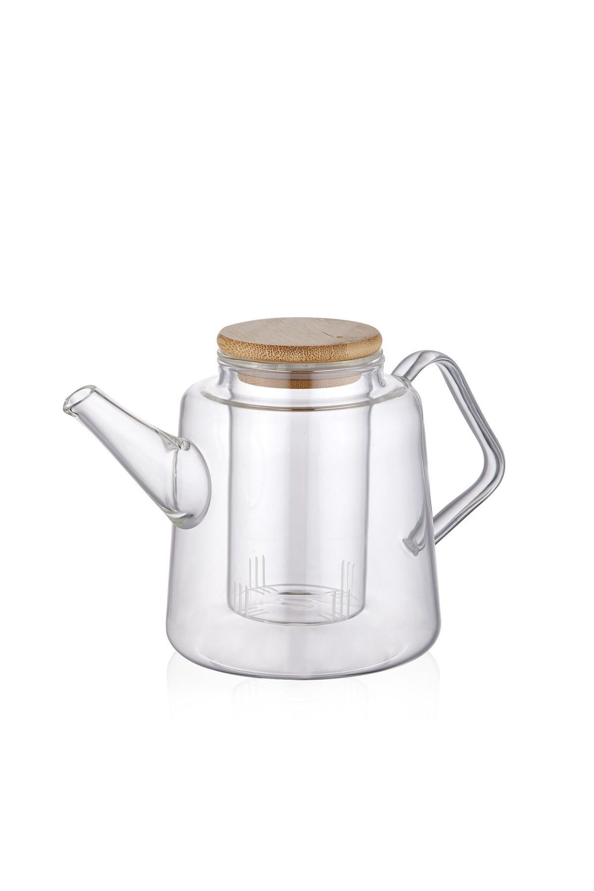 Bambu Kapaklı Süzgeçli Demlik 800 ml