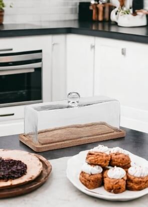 The Mia Madera Dikdörtgen Kek Saklama Fanusu 15x32x14 cm