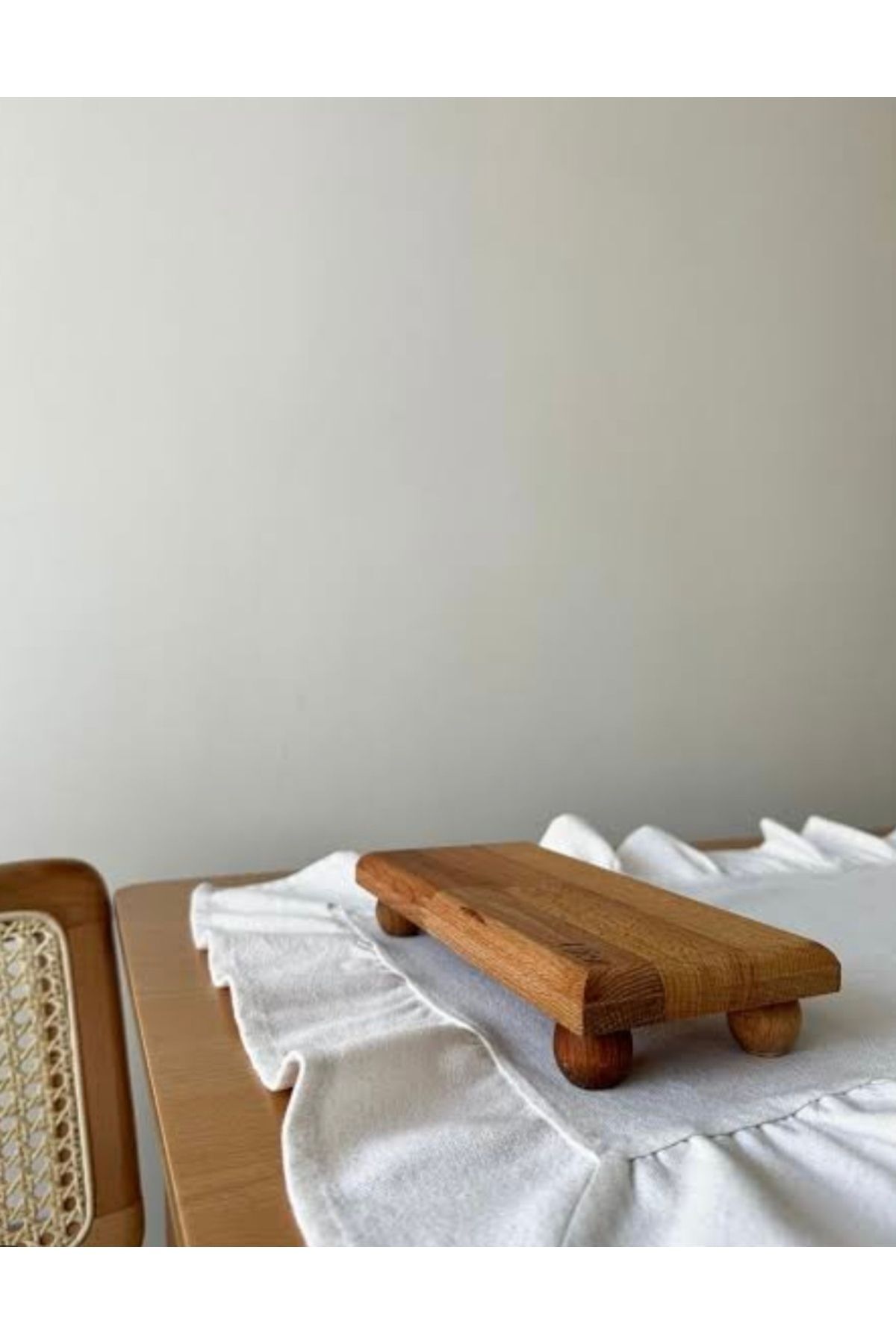 Mien Misket Ayaklı Ahşap Sunumluk Yağdanlık Altı