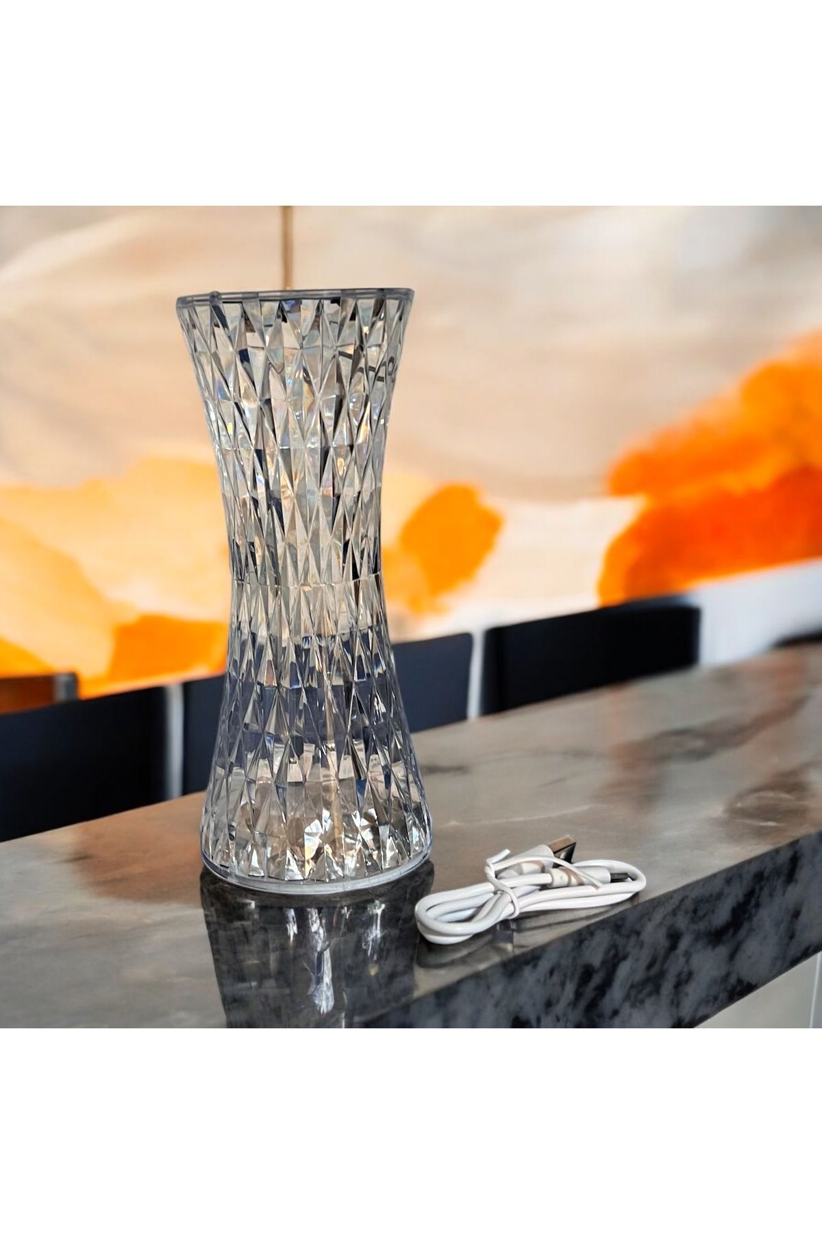 Çok Fonksiyonlu Masa Lambası Kristal Elmas Led Dokunmatik Sensör Usb Şarj