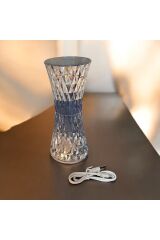 ÇOK FONKSİYONLU MASA LAMBASI KRİSTAL ELMAS LED DOKUNMATİK SENSÖR USB ŞARJ