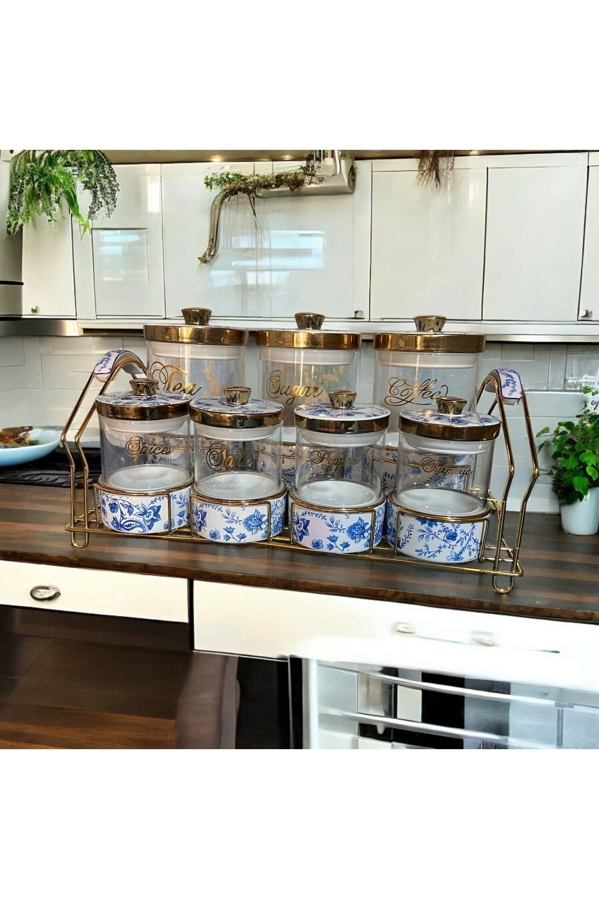 Krd Home 7 Parça Stantlı Cam Baharatlık Takımı