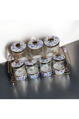 Krd Home 7 Parça Stantlı Cam Baharatlık Takımı