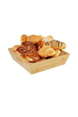Balsa Bambu Lüx Kare Büyük Ekmeklik/Meyvelik