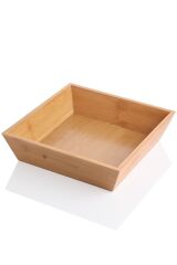 Balsa Bambu Lüx Kare Büyük Ekmeklik/Meyvelik