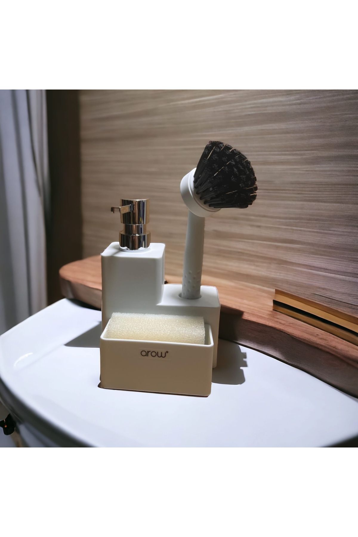 Arow Akrilik Sıvı Sabunluk&Süngerlik