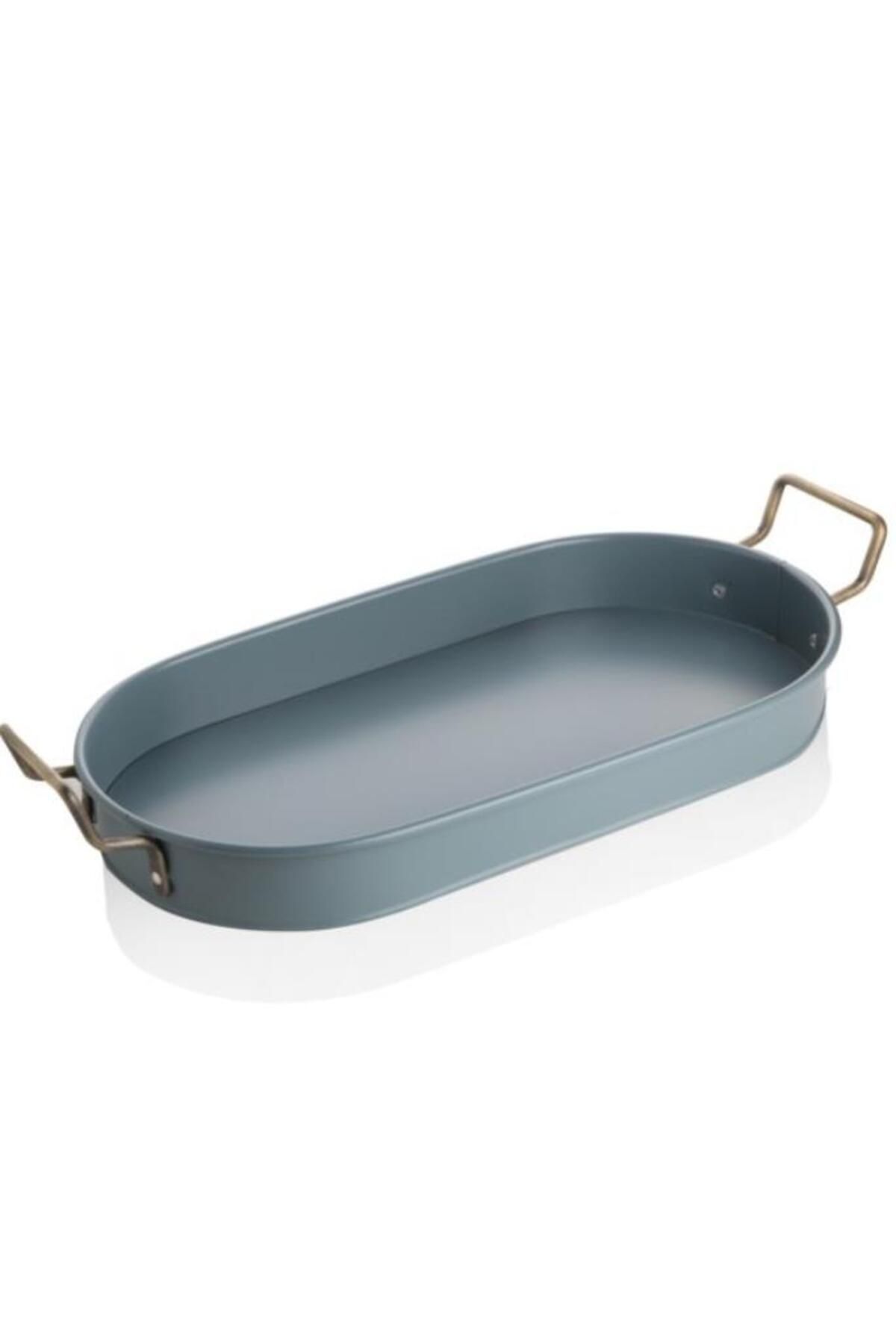BALSA Galvaniz Boyalı Oval Tepsi 44 Cm-Mavi