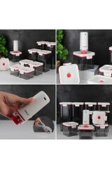 Arow 10 Parça Şarjlı Vakum Pompalı Akrilik Kavanoz Seti