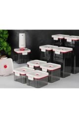 Arow 10 Parça Şarjlı Vakum Pompalı Akrilik Kavanoz Seti