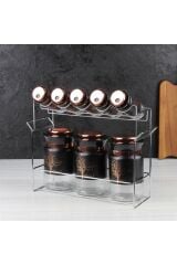 Arow Ağaç Desenli Cam  8li Baharat Takımı