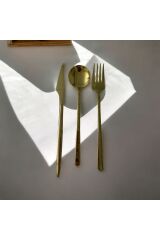 Schön Mutfak 18 Parça Paslanmaz Çelik Gold Yılbaşı Konsept Çatal Bıçak Kaşık Takımı