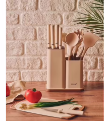 Arow  Venita 12 Parça Standlı Servis Seti - Bej