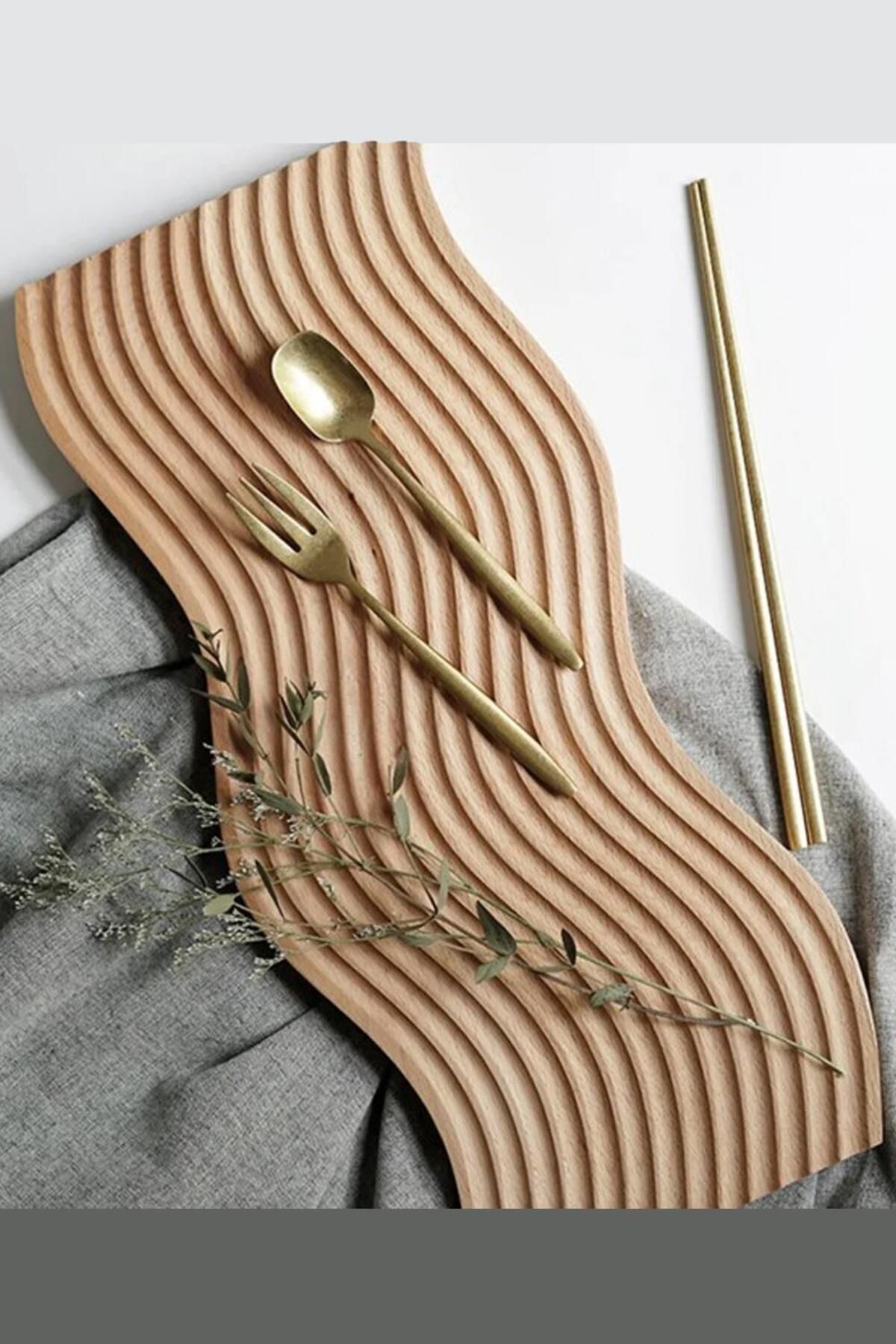 Mien Bambu Dalgalı Sunumluk 39x16x1.5 Cm