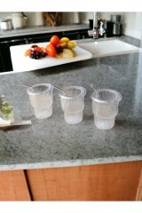 3 Lü Set Cam Pipetli Plastik Bardak