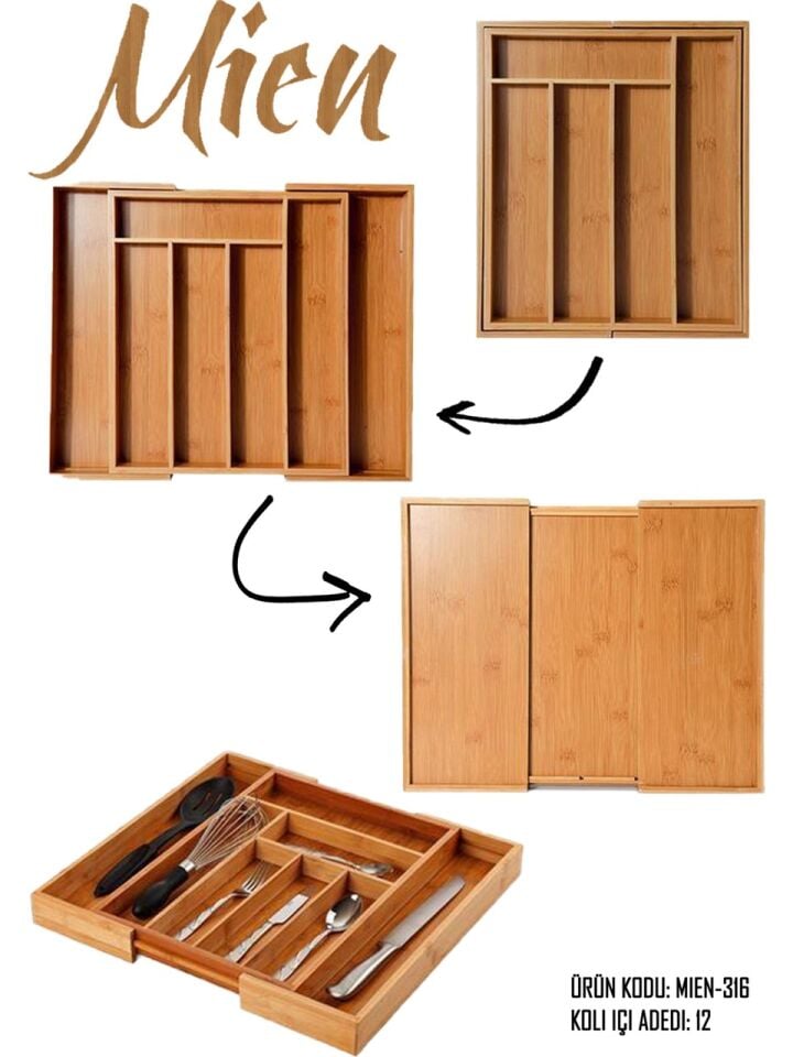 Mien Bambu Çekmece Düzenleyici