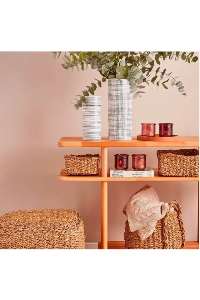 Casalinda Hasır 3lü Dekoratif Kare Sepet