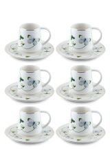 The Mia  Desenli Porselen Fincan Takımı 6 Kişilik 12 Parça 100 ml
