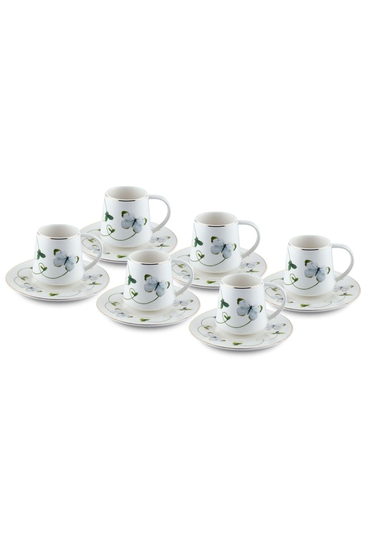 The Mia Porselen Fincan Takımı 6 Kişilik 12 Parça 100 ml