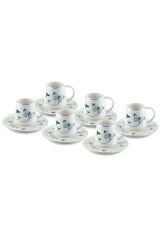 The Mia  Desenli Porselen Fincan Takımı 6 Kişilik 12 Parça 100 ml